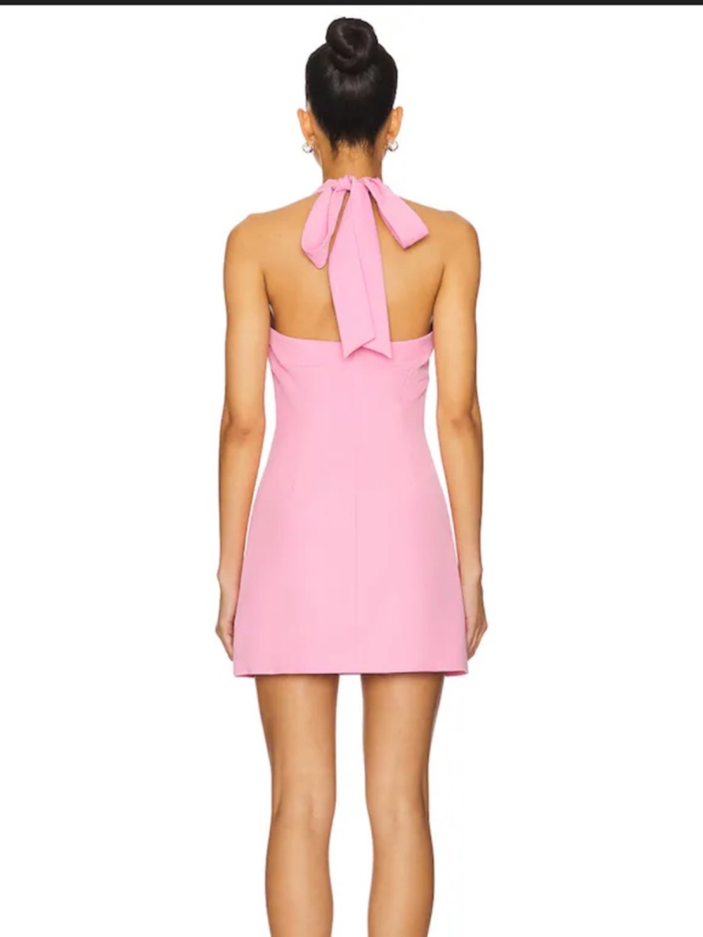 Pink Halter Button-Front Mini Dress - Picture 3 of 10